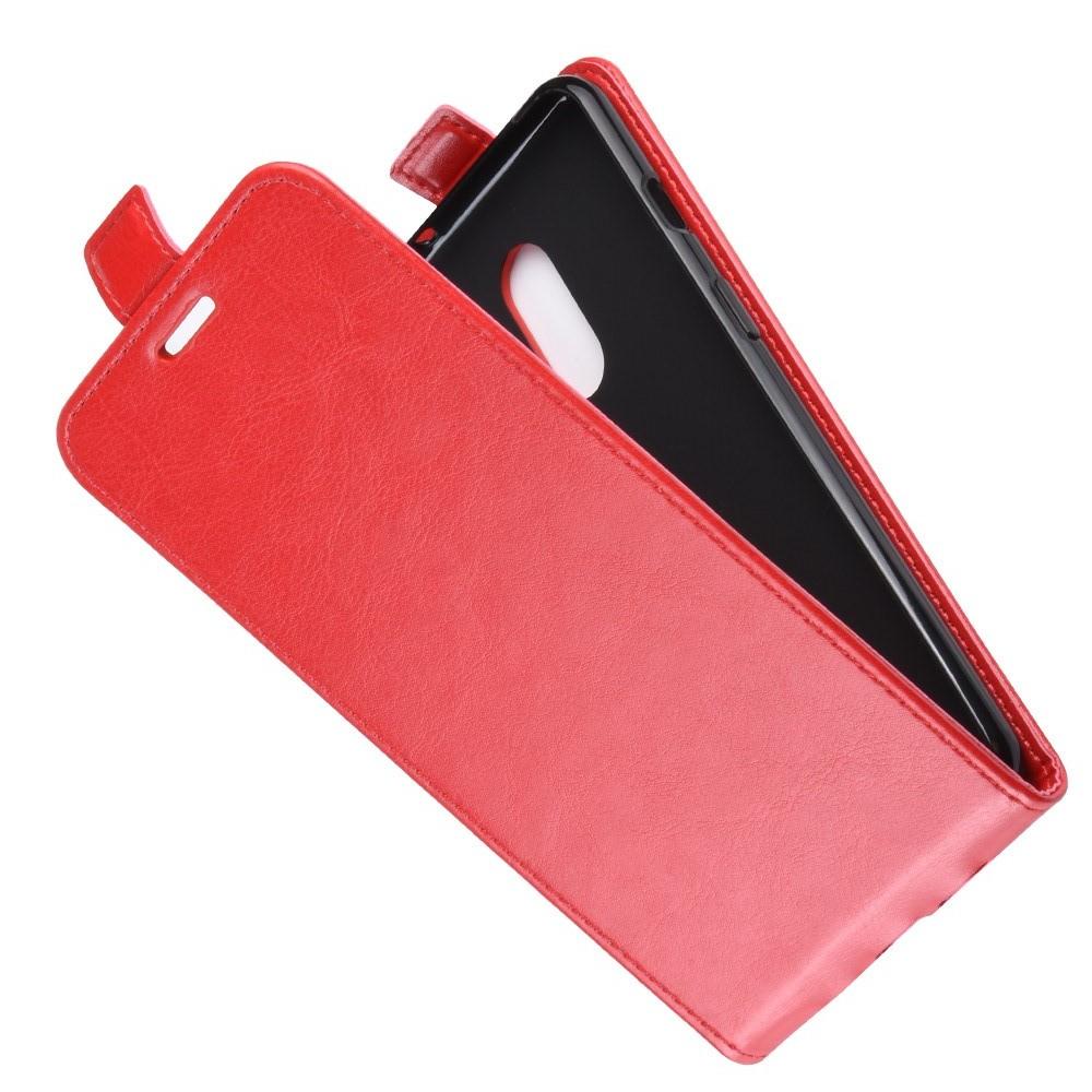 Вертикальный флип чехол книжка с откидыванием вниз для OnePlus 7 - Красный