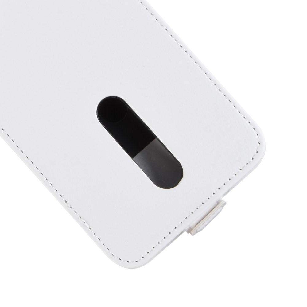 Вертикальный флип чехол книжка с откидыванием вниз для OnePlus 7 Pro - Белый