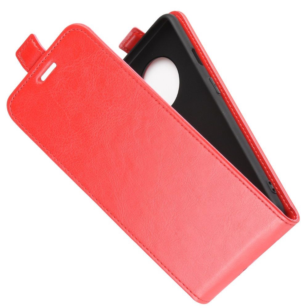 Вертикальный флип чехол книжка с откидыванием вниз для OnePlus 7T - Красный