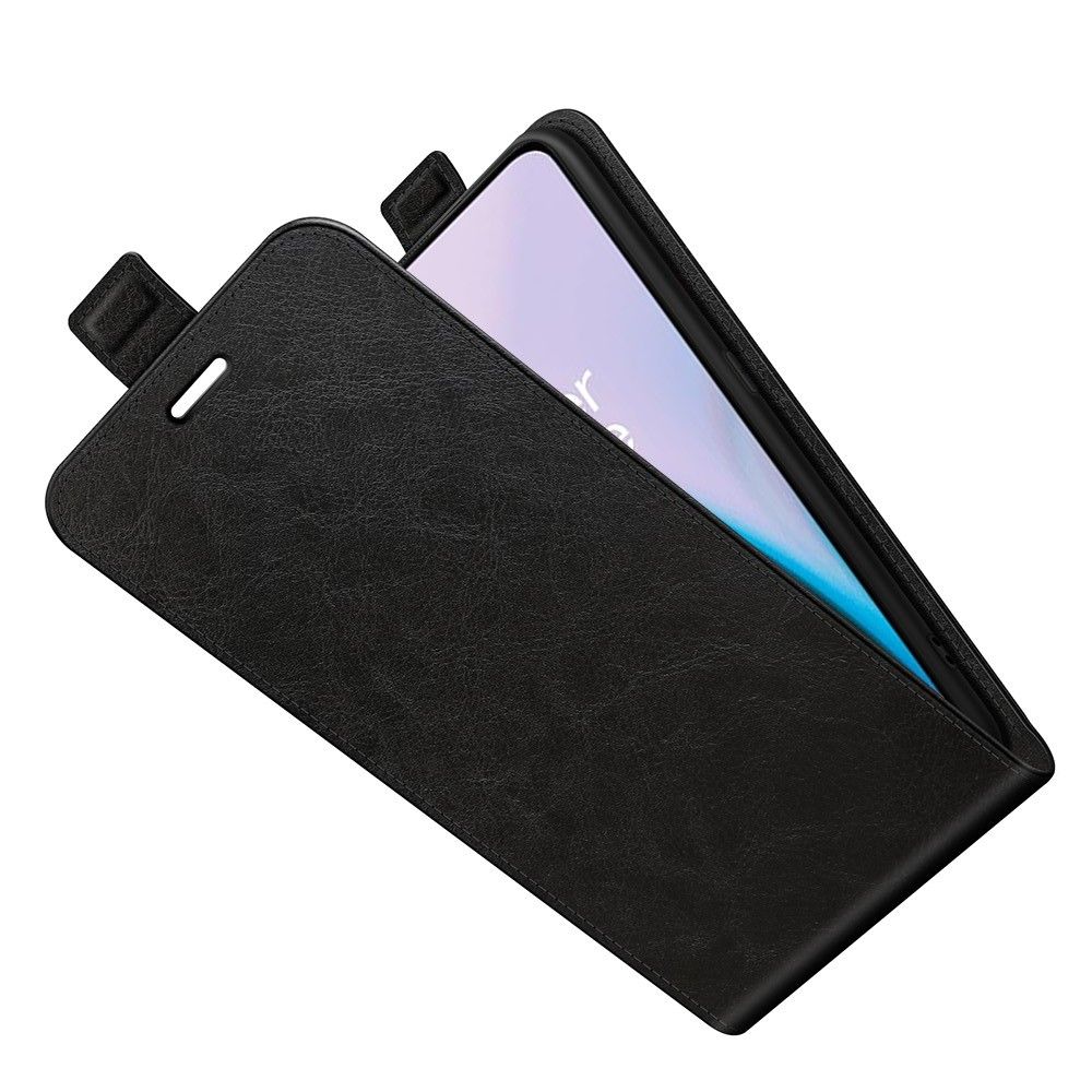 Вертикальный флип чехол книжка с откидыванием вниз для OnePlus Nord 2 5G - Черный