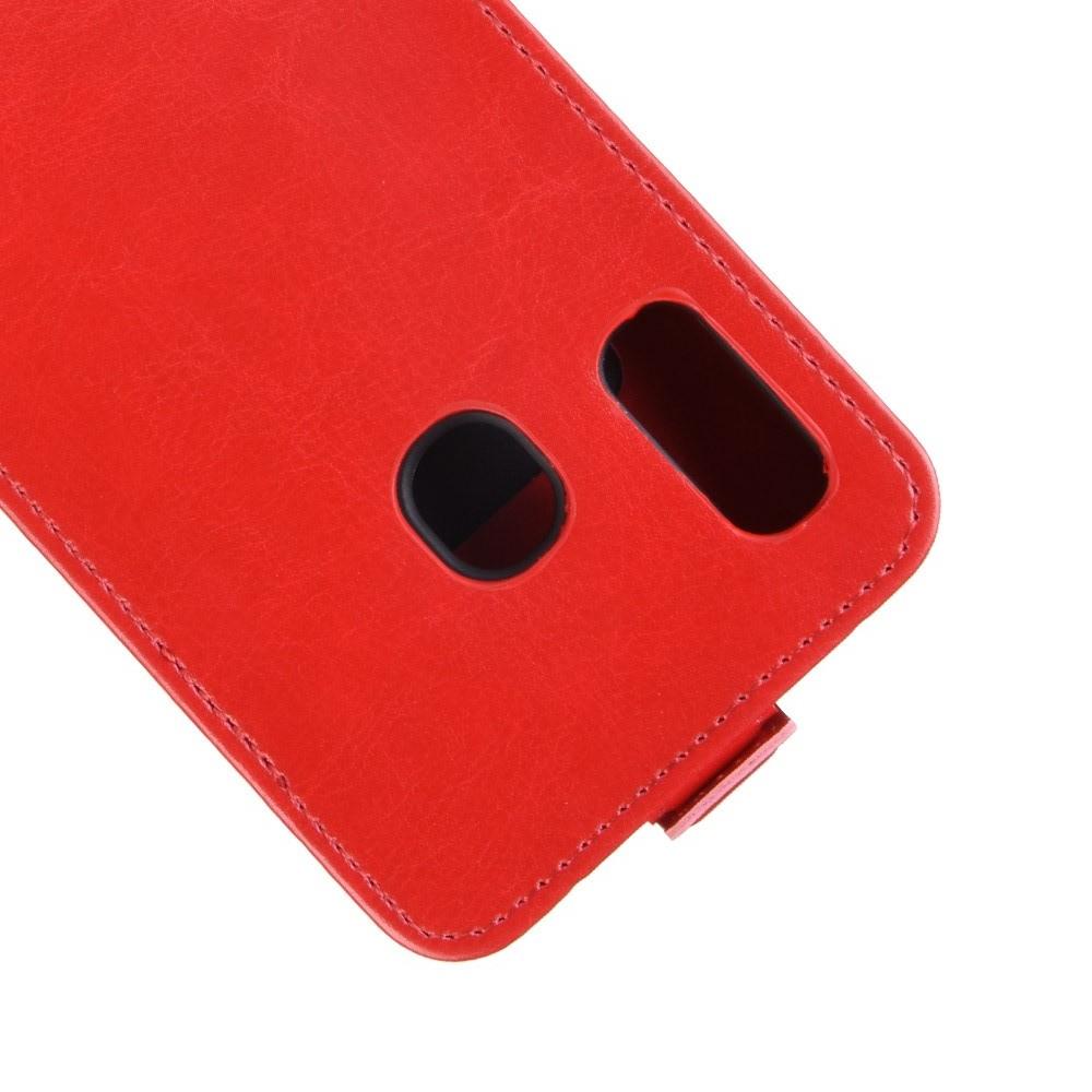 Вертикальный флип чехол книжка с откидыванием вниз для Samsung Galaxy A20e - Красный