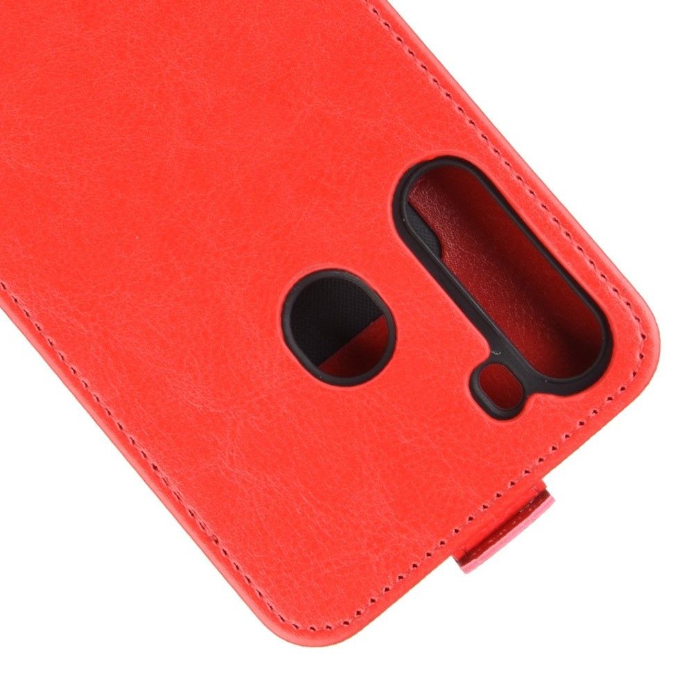 Вертикальный флип чехол книжка с откидыванием вниз для Samsung Galaxy A21 - Красный