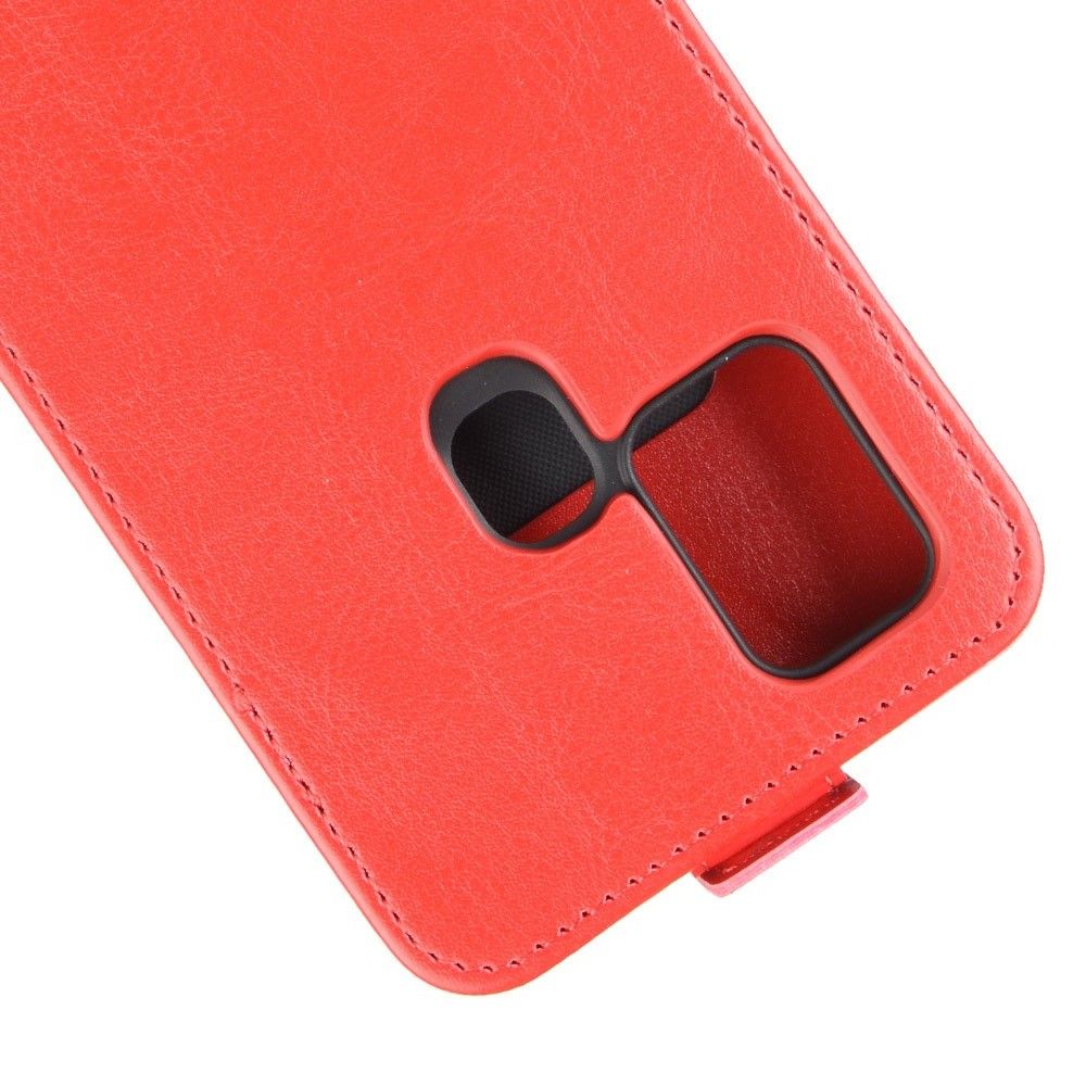 Вертикальный флип чехол книжка с откидыванием вниз для Samsung Galaxy A21s - Красный