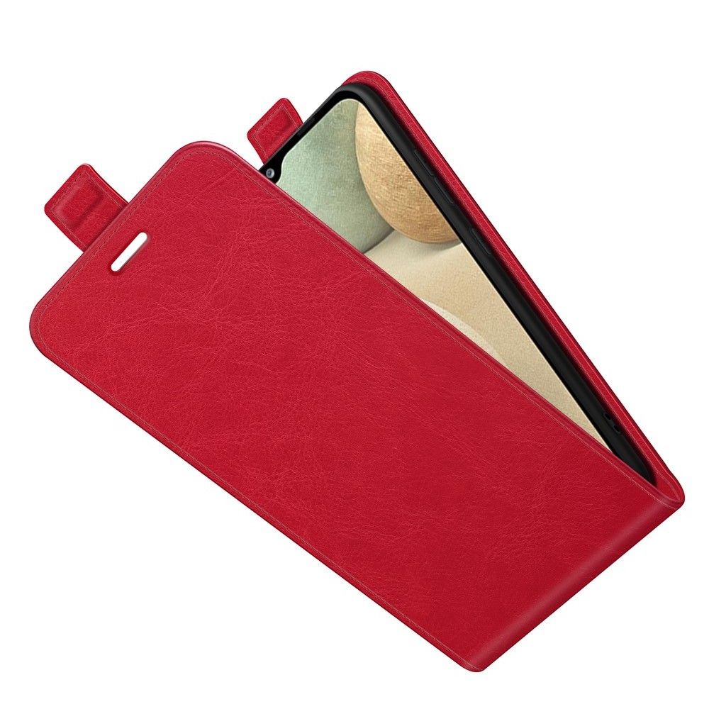 Вертикальный флип чехол книжка с откидыванием вниз для Samsung Galaxy A22 - Красный
