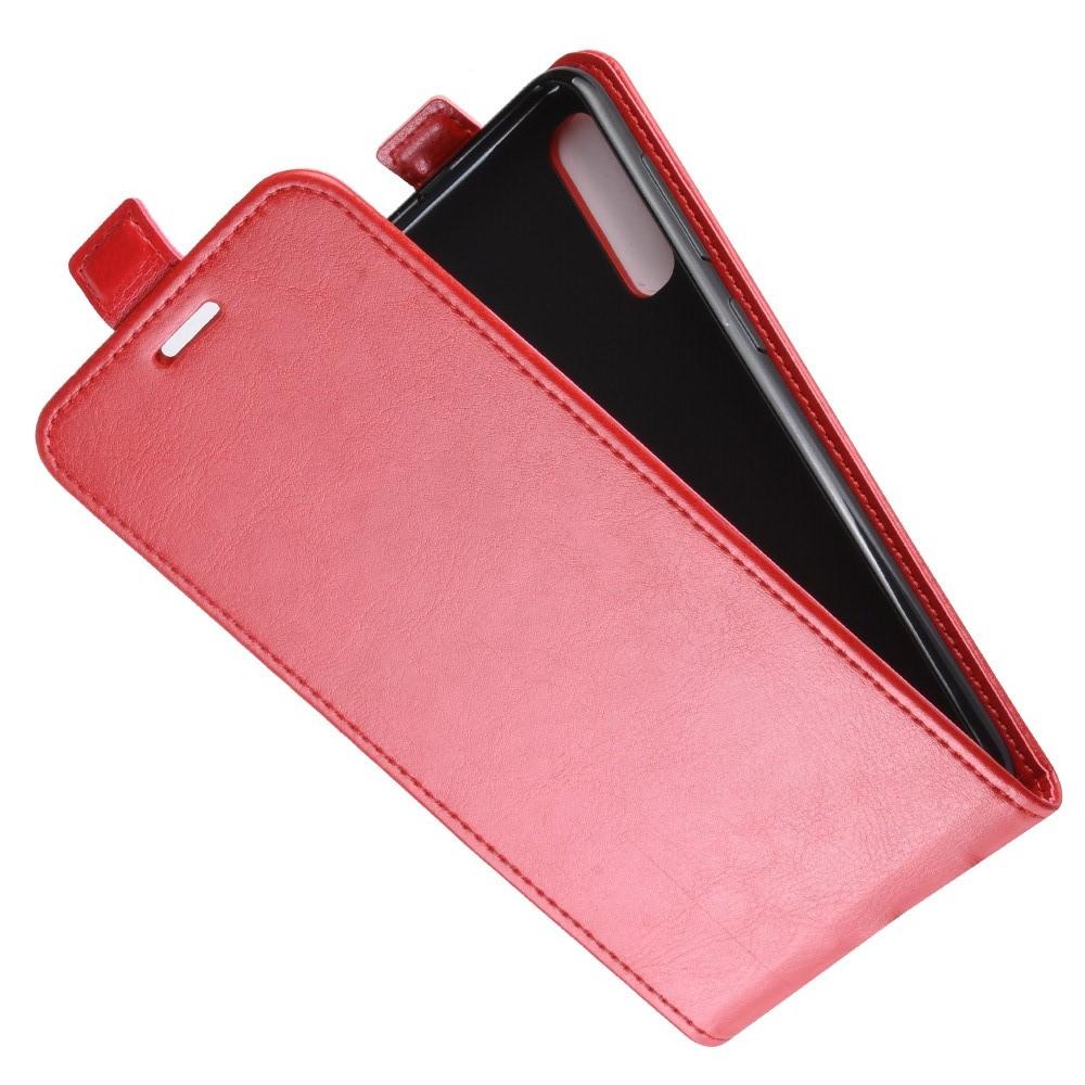 Вертикальный флип чехол книжка с откидыванием вниз для Samsung Galaxy A50 - Красный