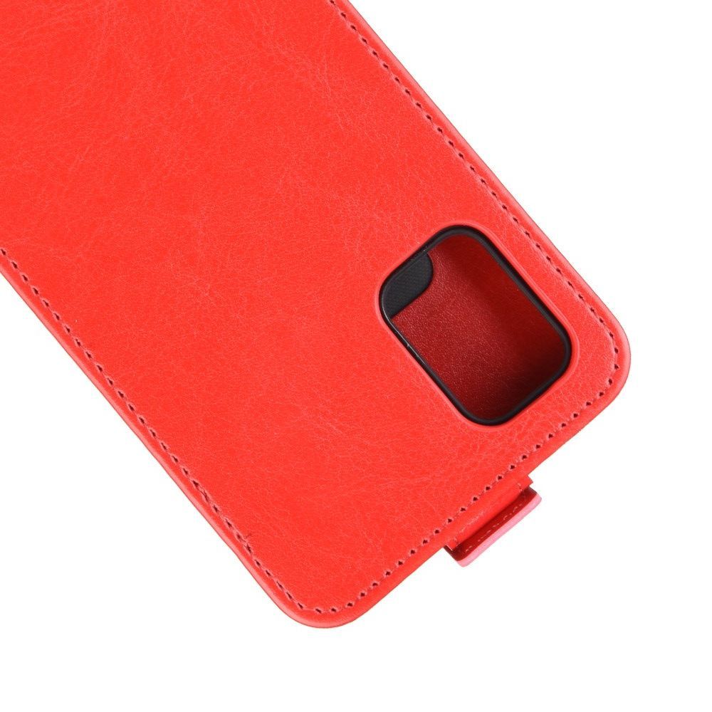 Вертикальный флип чехол книжка с откидыванием вниз для Samsung Galaxy A51 - Красный