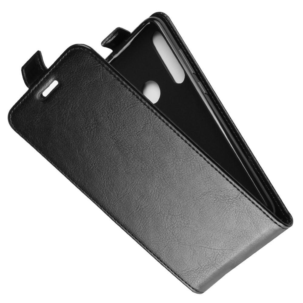 Вертикальный флип чехол книжка с откидыванием вниз для Samsung Galaxy A60 - Черный