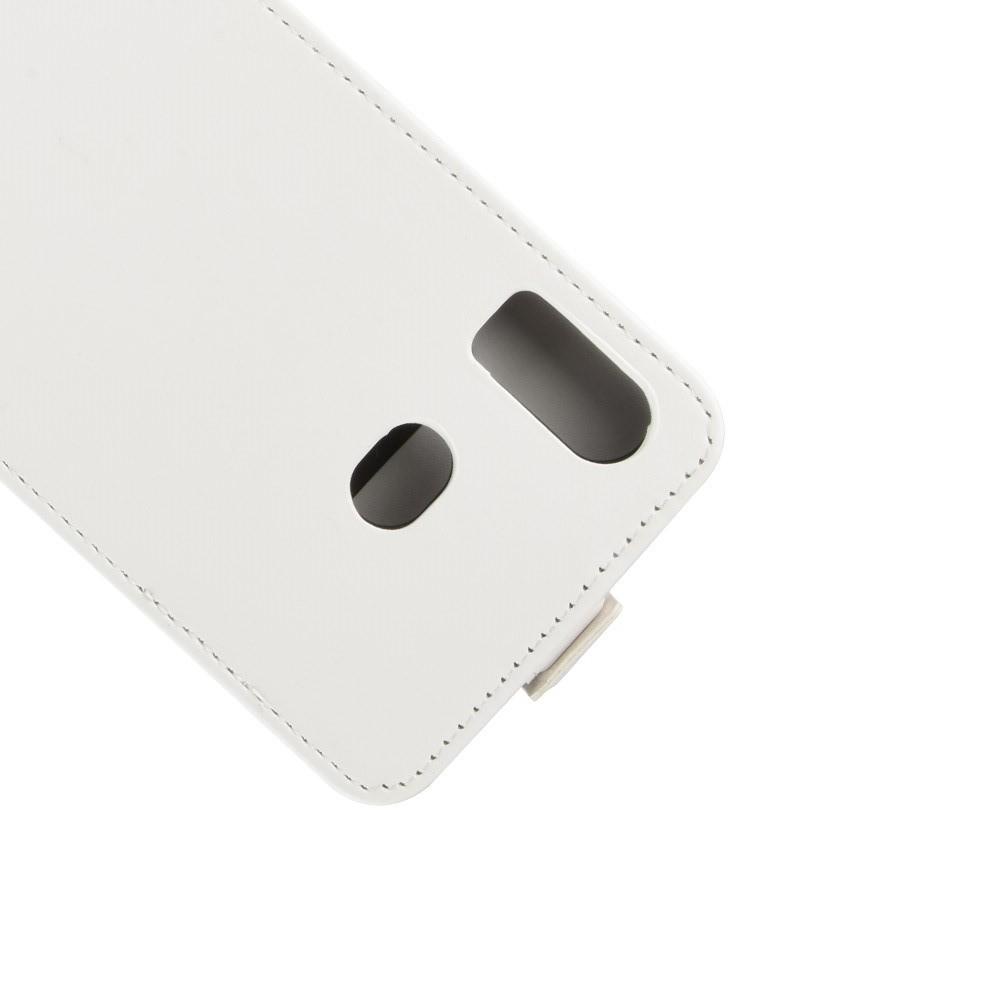 Вертикальный флип чехол книжка с откидыванием вниз для Samsung Galaxy A6s - Белый