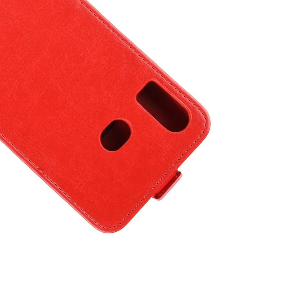Вертикальный флип чехол книжка с откидыванием вниз для Samsung Galaxy A6s - Красный