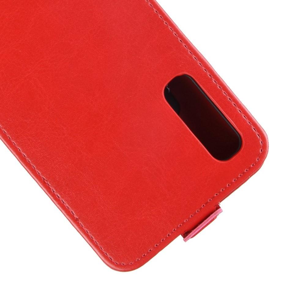 Вертикальный флип чехол книжка с откидыванием вниз для Samsung Galaxy A70 - Красный
