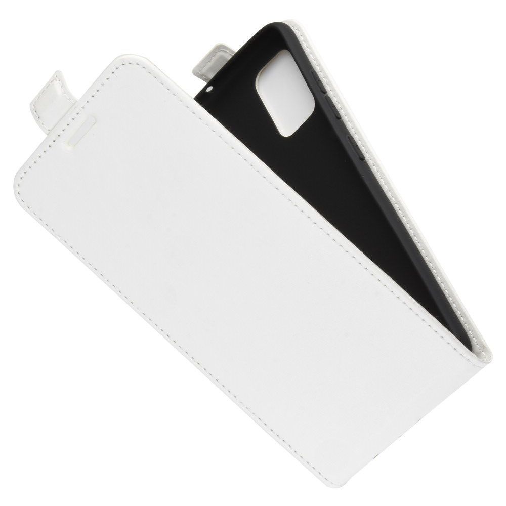 Вертикальный флип чехол книжка с откидыванием вниз для Samsung Galaxy A71 - Белый