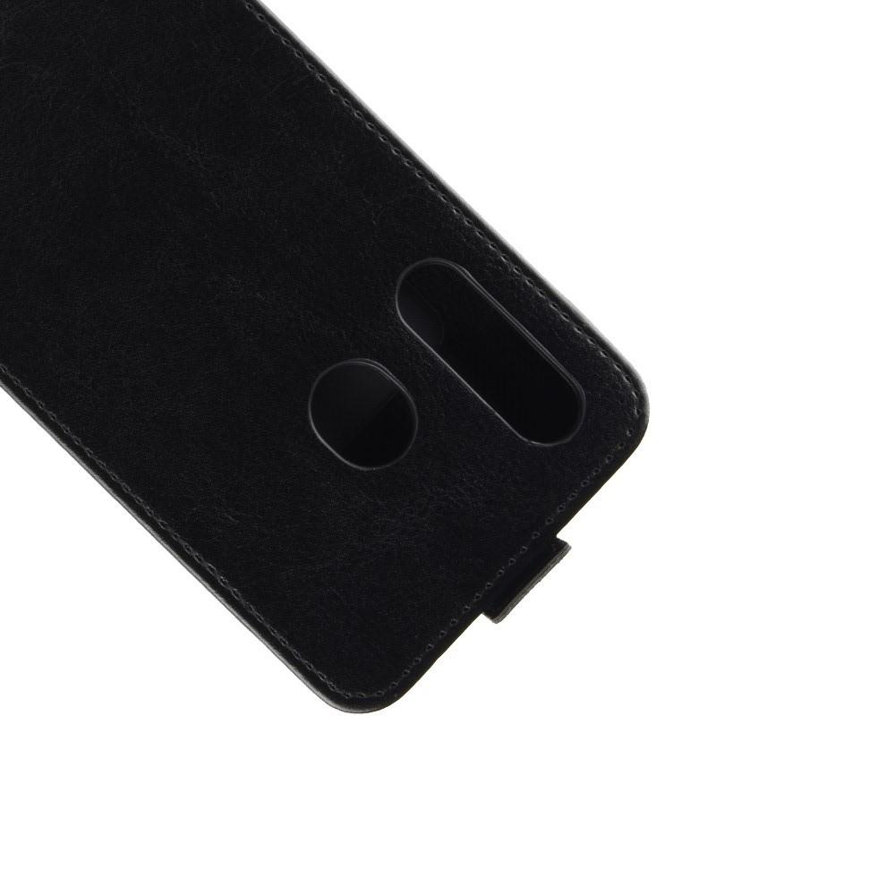 Вертикальный флип чехол книжка с откидыванием вниз для Samsung Galaxy A8s - Черный