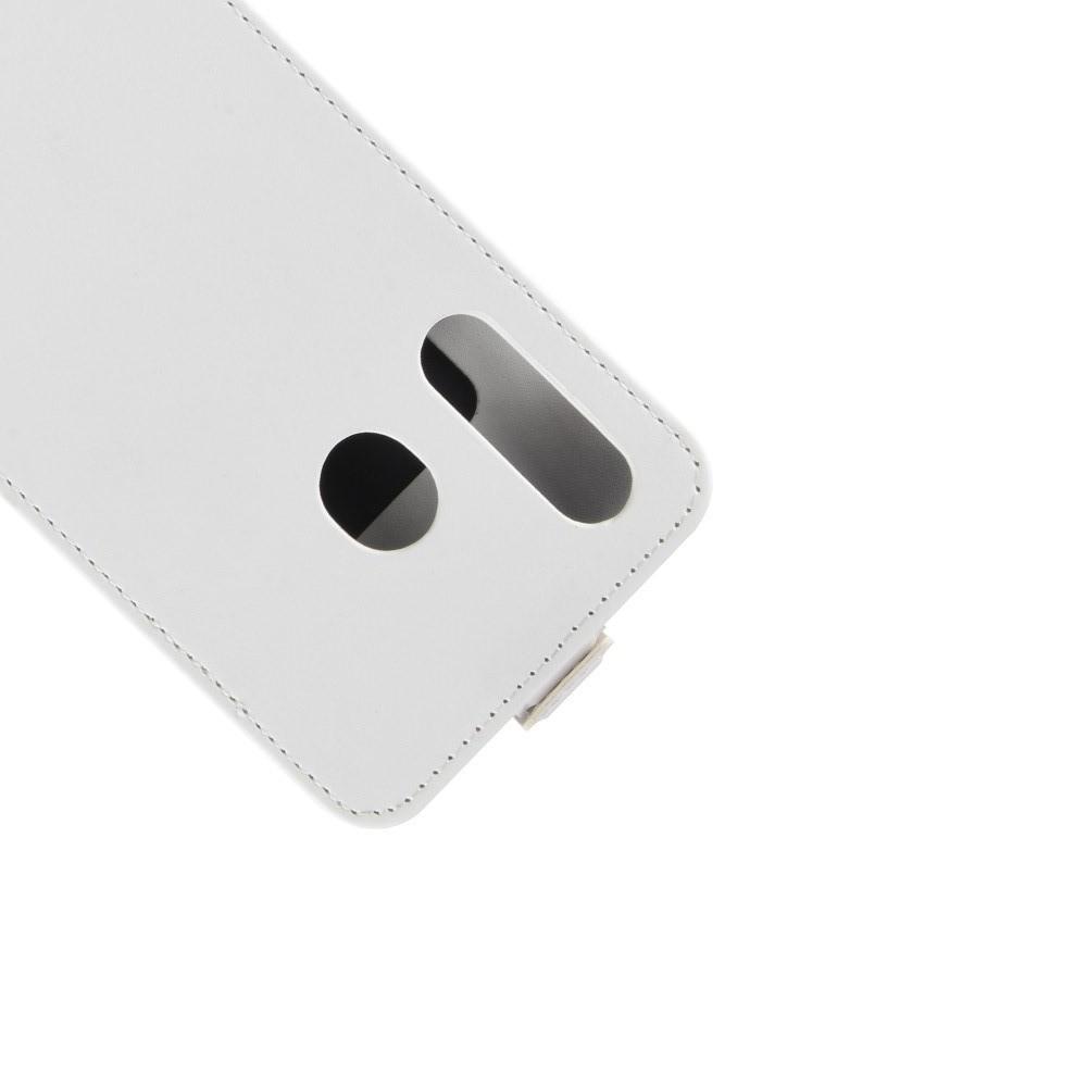 Вертикальный флип чехол книжка с откидыванием вниз для Samsung Galaxy A8s - Белый