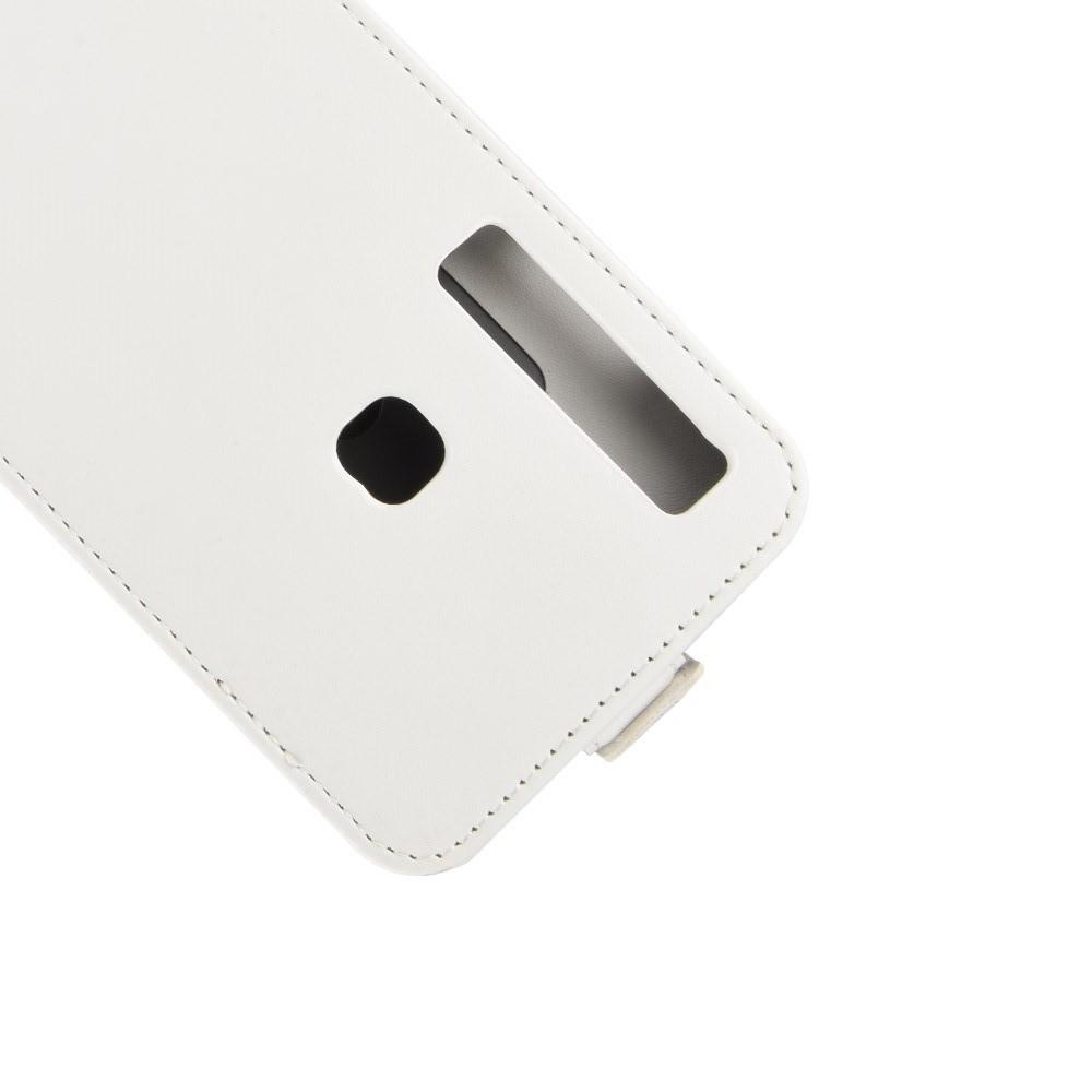 Вертикальный флип чехол книжка с откидыванием вниз для Samsung Galaxy A9 2018 SM-A920F - Белый