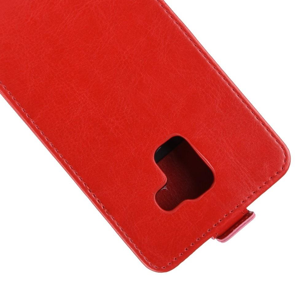 Вертикальный флип чехол книжка с откидыванием вниз для Samsung Galaxy J6 SM-J600 - Красный