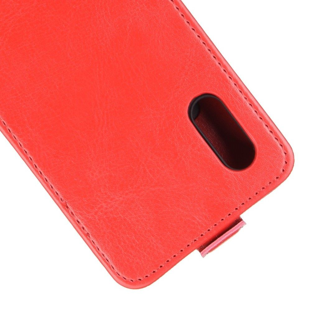 Вертикальный флип чехол книжка с откидыванием вниз для Samsung Galaxy M01 - Красный