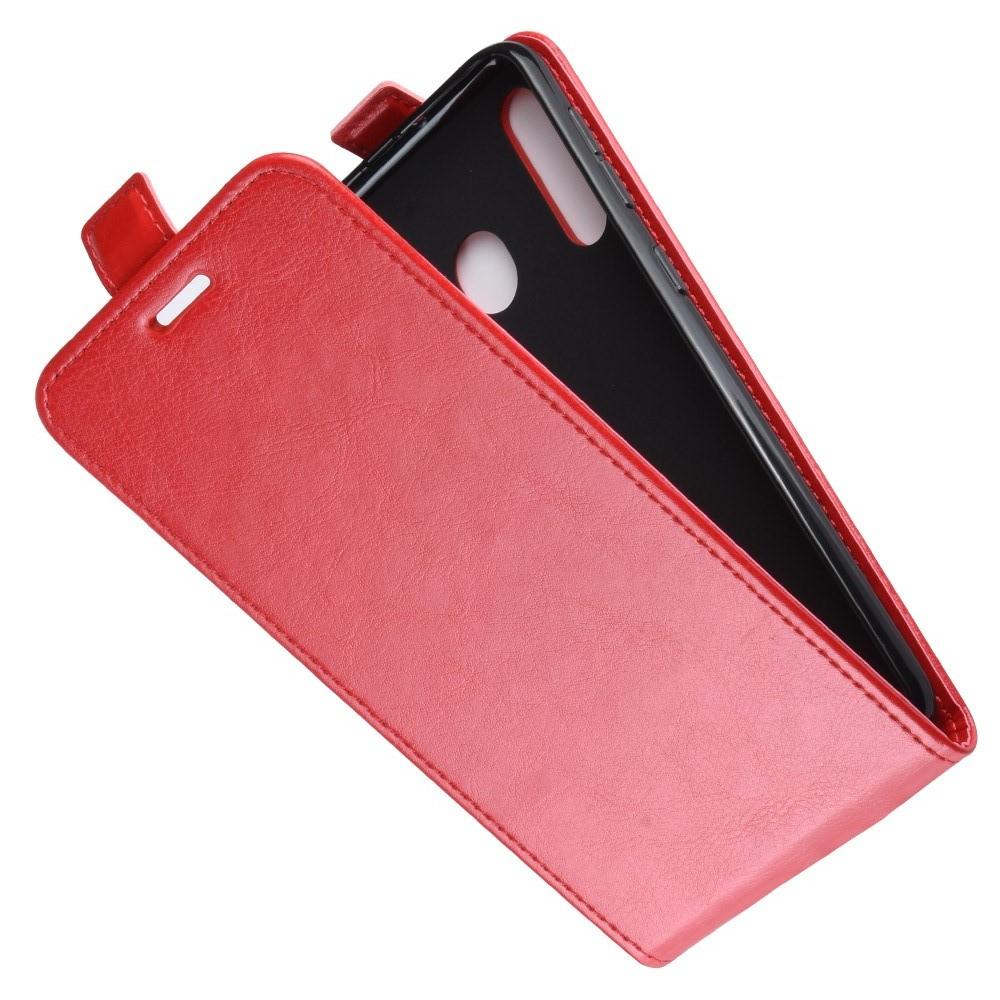 Вертикальный флип чехол книжка с откидыванием вниз для Samsung Galaxy M30 - Красный