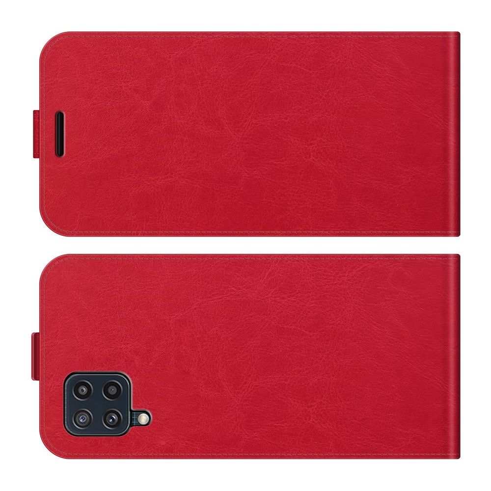 Вертикальный флип чехол книжка с откидыванием вниз для Samsung Galaxy M32 - Красный