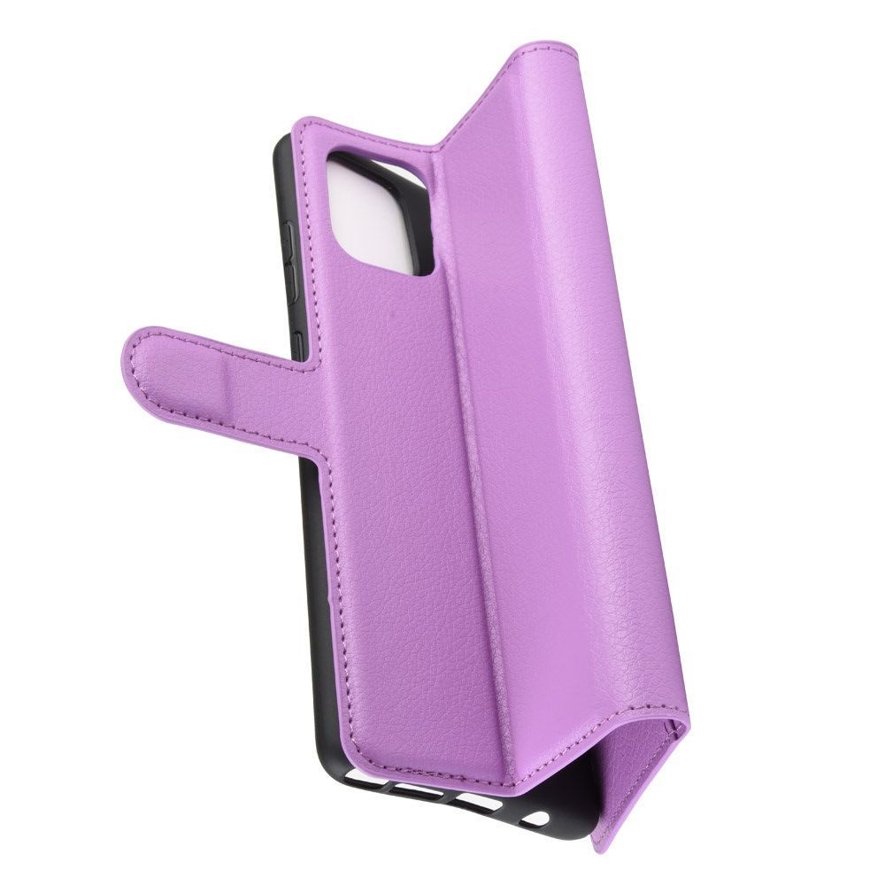Вертикальный флип чехол книжка с откидыванием вниз для Samsung Galaxy Note 10 Lite - Фиолетовый
