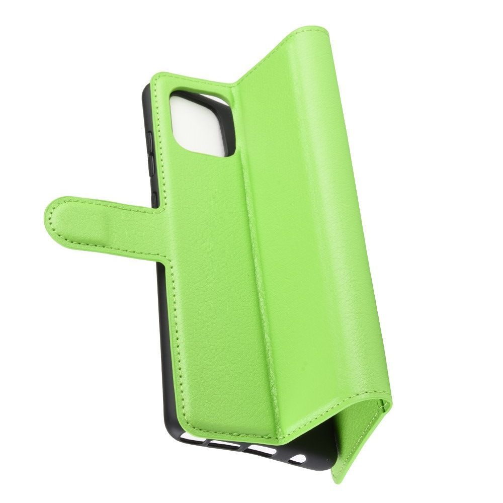 Вертикальный флип чехол книжка с откидыванием вниз для Samsung Galaxy Note 10 Lite - Зеленый