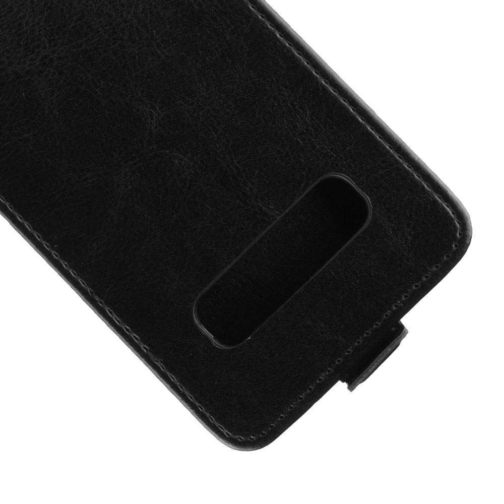 Вертикальный флип чехол книжка с откидыванием вниз для Samsung Galaxy S10 - Черный