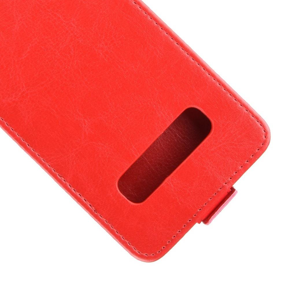 Вертикальный флип чехол книжка с откидыванием вниз для Samsung Galaxy S10 - Красный