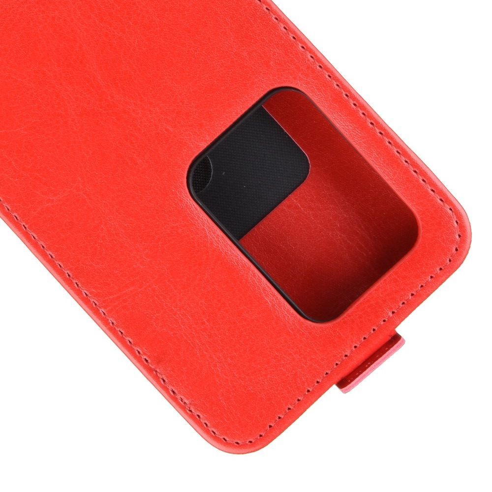 Вертикальный флип чехол книжка с откидыванием вниз для Samsung Galaxy S20 Ultra - Красный