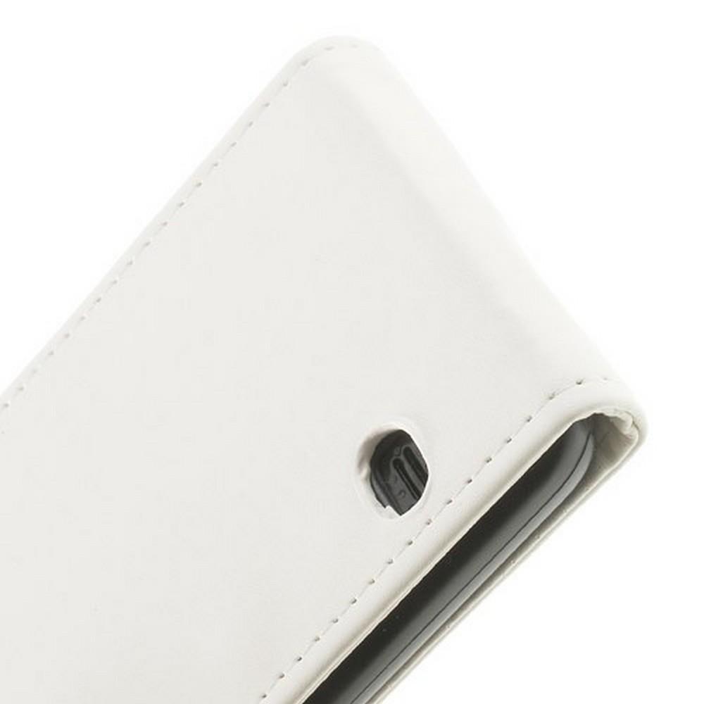 Вертикальный флип чехол книжка с откидыванием вниз для Samsung Galaxy S5 - Белый