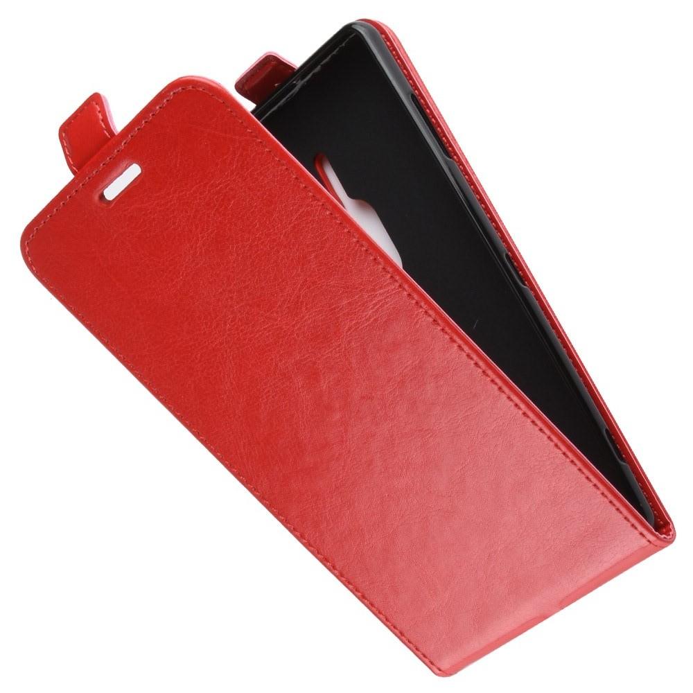 Вертикальный флип чехол книжка с откидыванием вниз для Sony Xperia XZ2 Premium - Красный