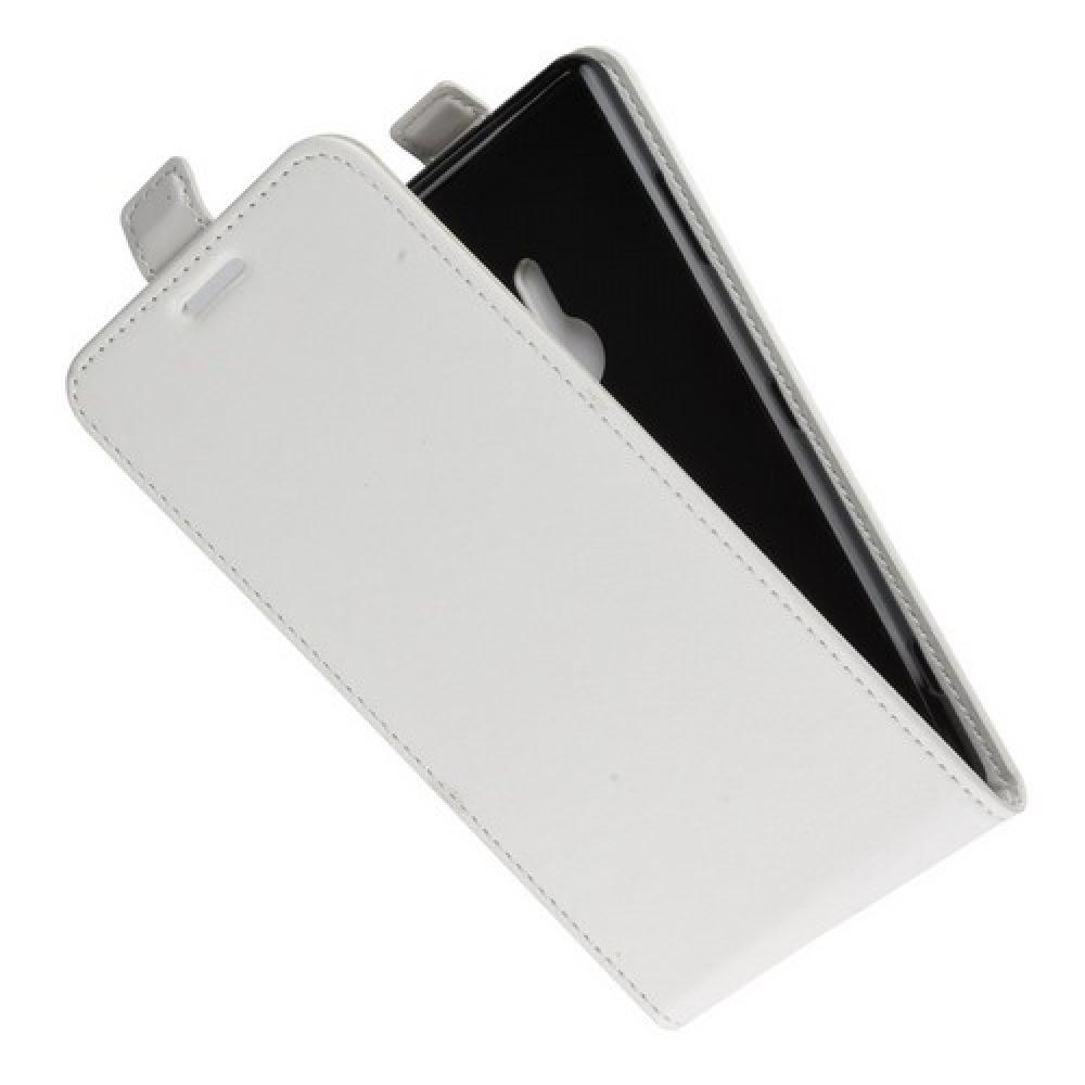 Вертикальный флип чехол книжка с откидыванием вниз для Sony Xperia XZ3 - Белый