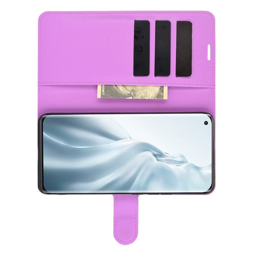 Вертикальный флип чехол книжка с откидыванием вниз для Xiaomi Mi 11 - Фиолетовый