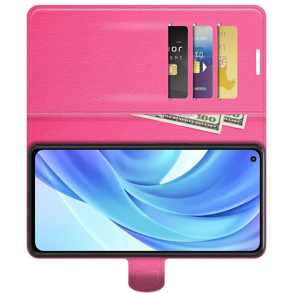 Вертикальный флип чехол книжка с откидыванием вниз для Xiaomi Mi 11 Lite - Розовый