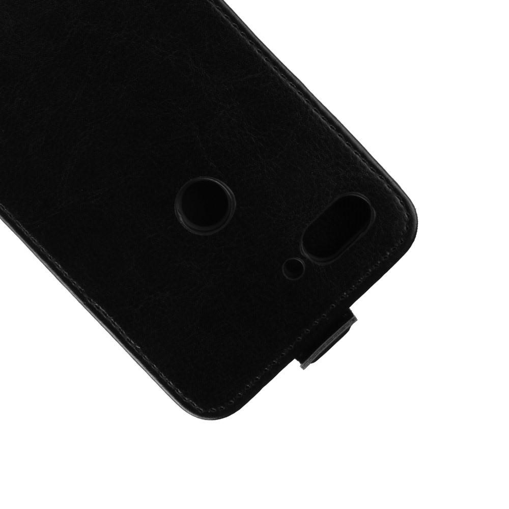 Вертикальный флип чехол книжка с откидыванием вниз для Xiaomi Mi 8 Lite - Черный