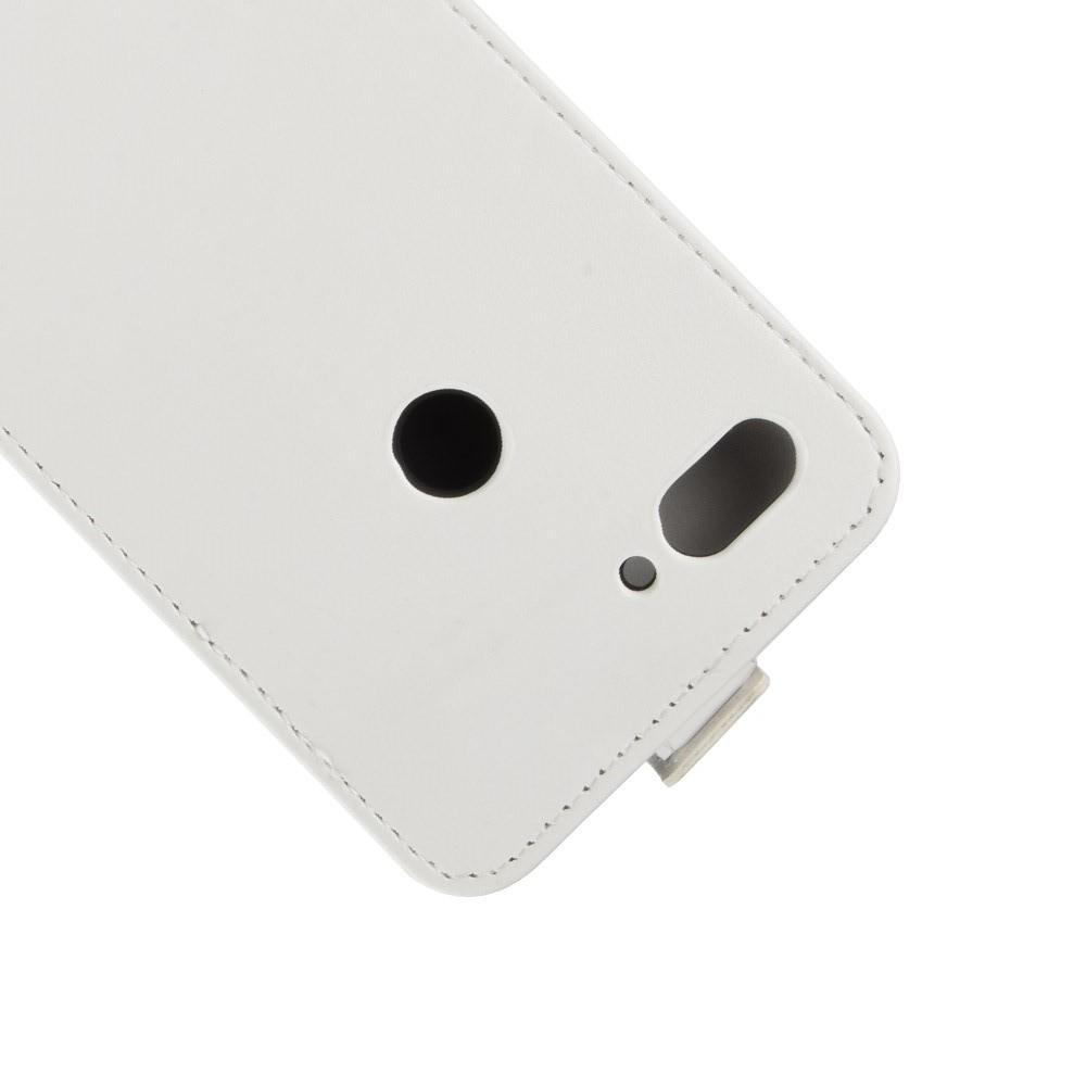 Вертикальный флип чехол книжка с откидыванием вниз для Xiaomi Mi 8 Lite - Белый