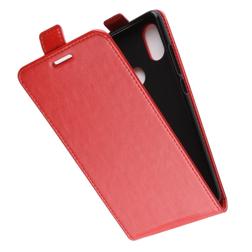 Вертикальный флип чехол книжка с откидыванием вниз для Xiaomi Mi 8 SE - Красный