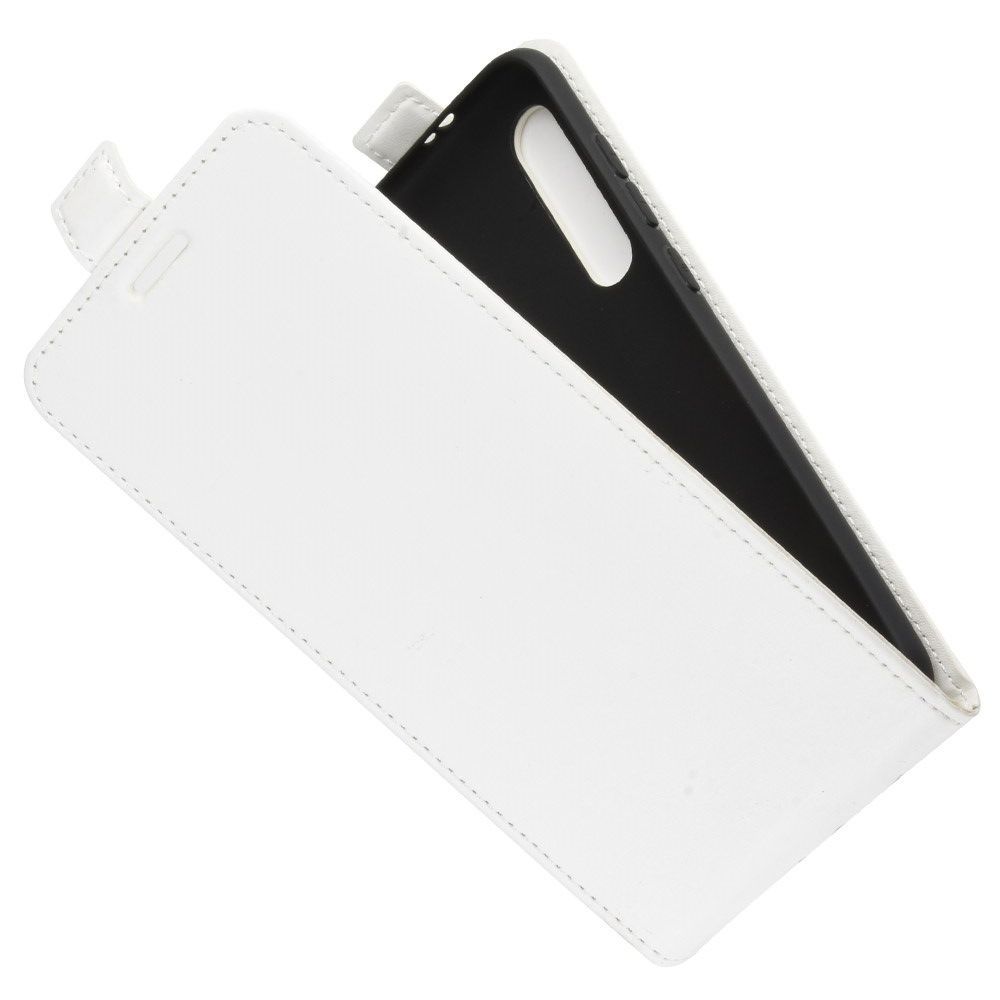 Вертикальный флип чехол книжка с откидыванием вниз для Xiaomi Mi 9 Pro - Белый
