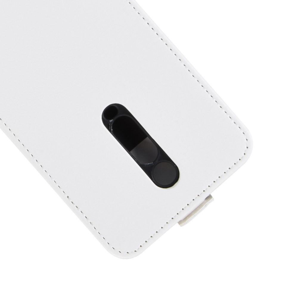 Вертикальный флип чехол книжка с откидыванием вниз для Xiaomi Mi 9T - Белый