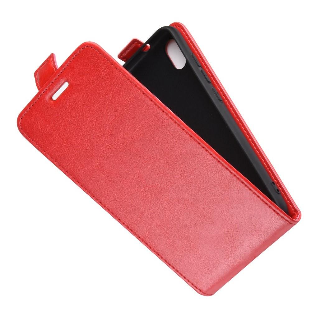 Вертикальный флип чехол книжка с откидыванием вниз для Xiaomi Redmi 7A - Красный