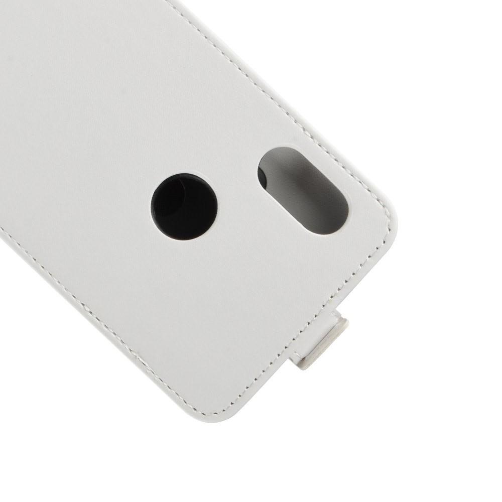 Вертикальный флип чехол книжка с откидыванием вниз для Xiaomi Redmi Note 6 / Note 6 Pro - Белый