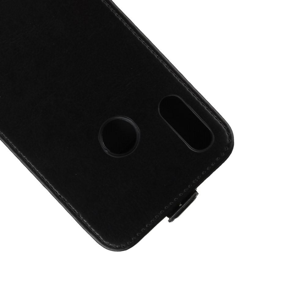 Вертикальный флип чехол книжка с откидыванием вниз для Xiaomi Redmi Note 7 / Note 7 Pro - Черный