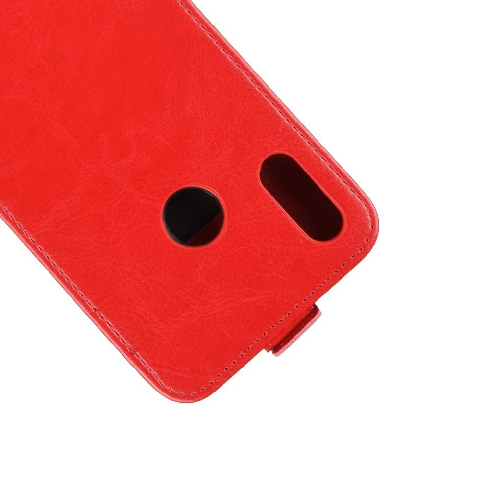 Вертикальный флип чехол книжка с откидыванием вниз для Xiaomi Redmi Note 7 / Note 7 Pro - Красный