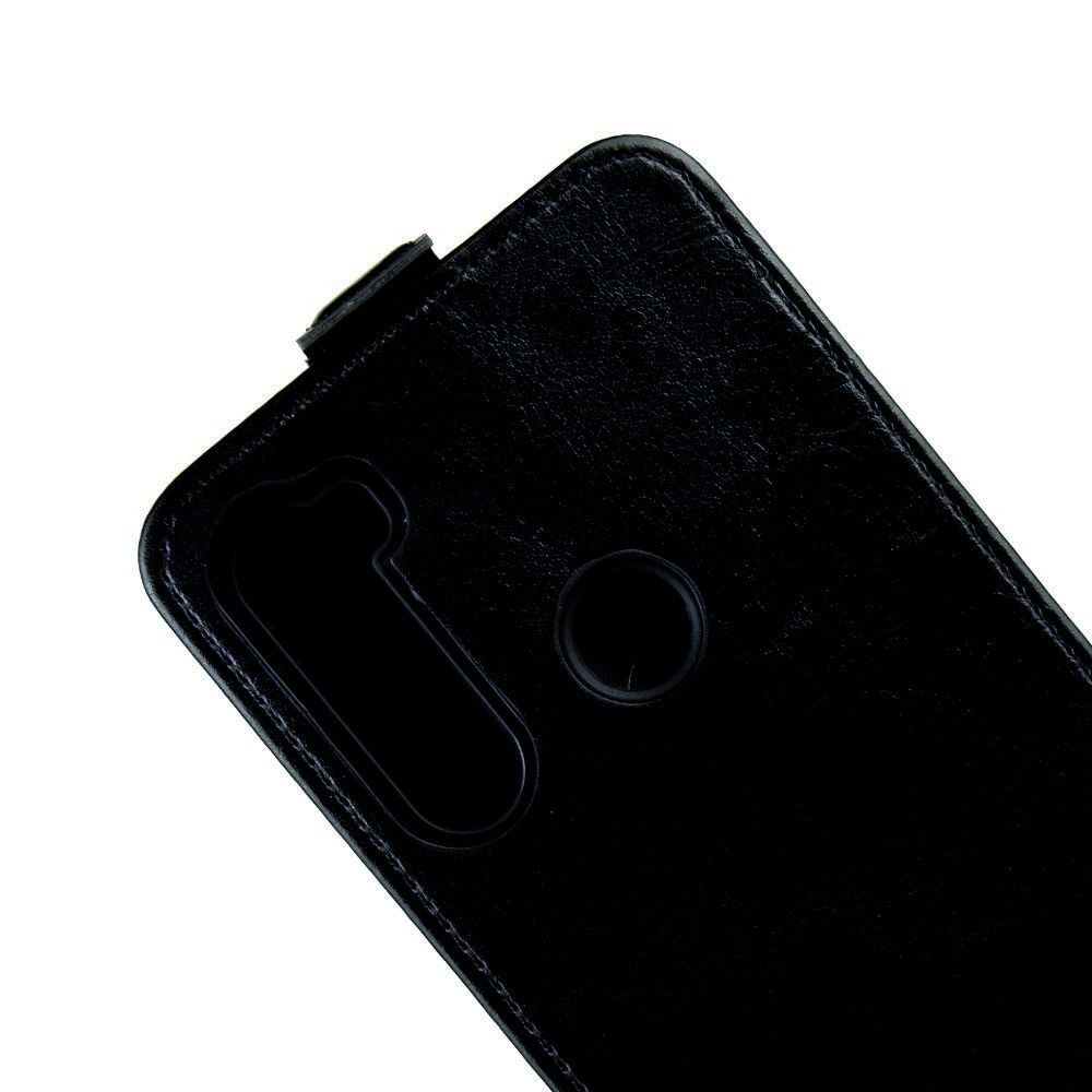 Вертикальный флип чехол книжка с откидыванием вниз для Xiaomi Redmi Note 8 - Черный