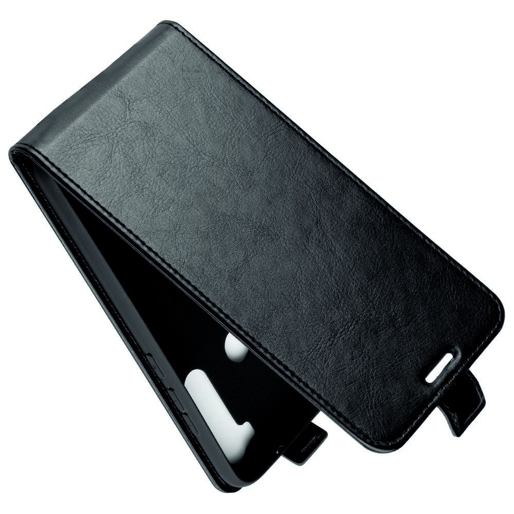 Вертикальный флип чехол книжка с откидыванием вниз для Xiaomi Redmi Note 8 - Черный