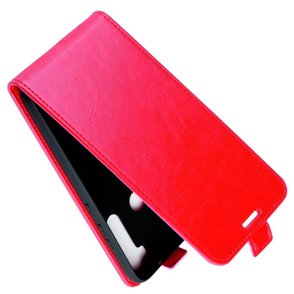 Вертикальный флип чехол книжка с откидыванием вниз для Xiaomi Redmi Note 8 - Красный