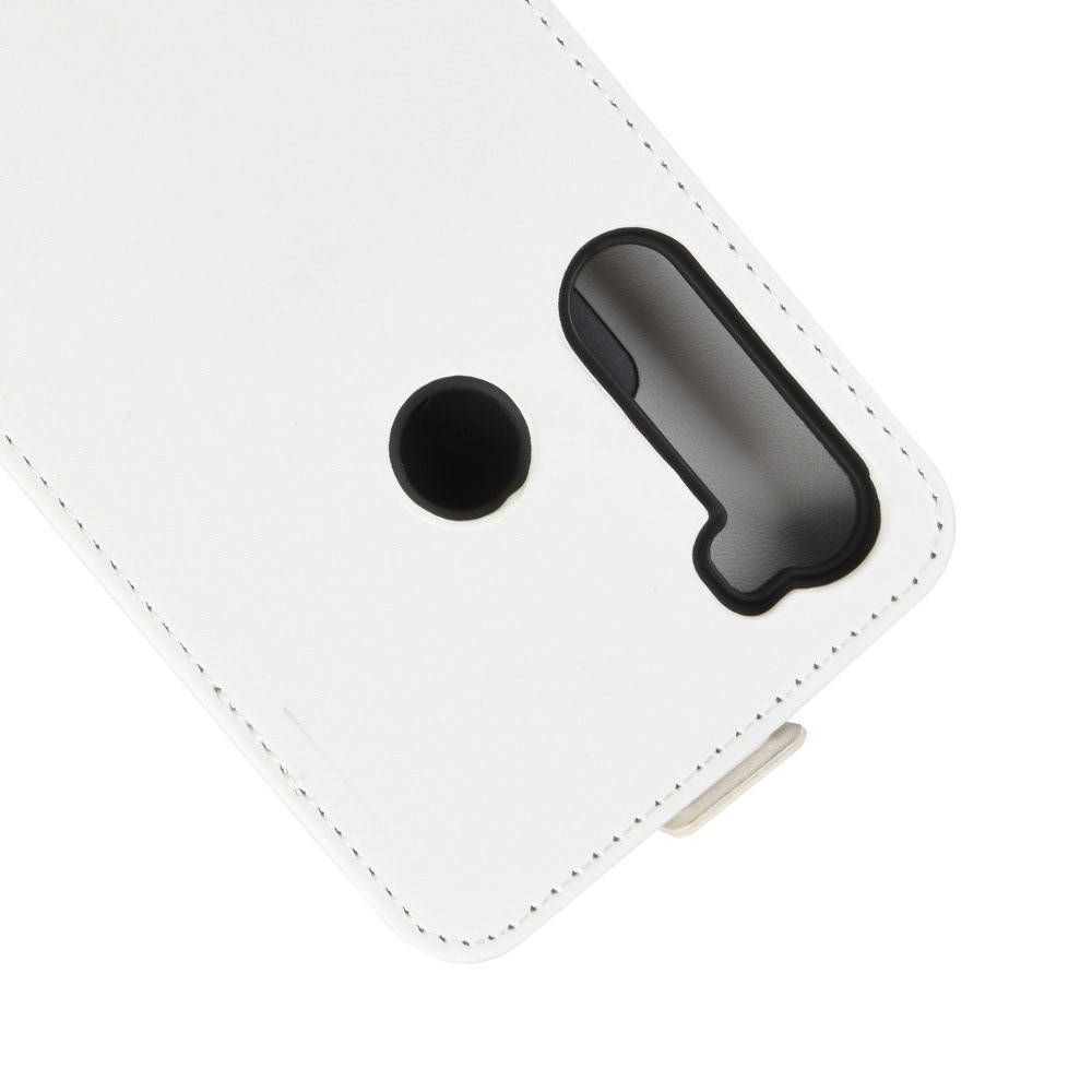 Вертикальный флип чехол книжка с откидыванием вниз для Xiaomi Redmi Note 8T - Белый