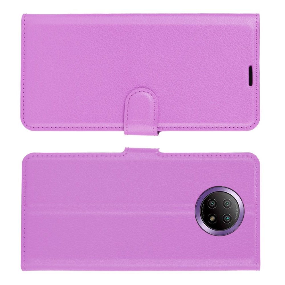 Вертикальный флип чехол книжка с откидыванием вниз для Xiaomi Redmi Note 9T - Фиолетовый