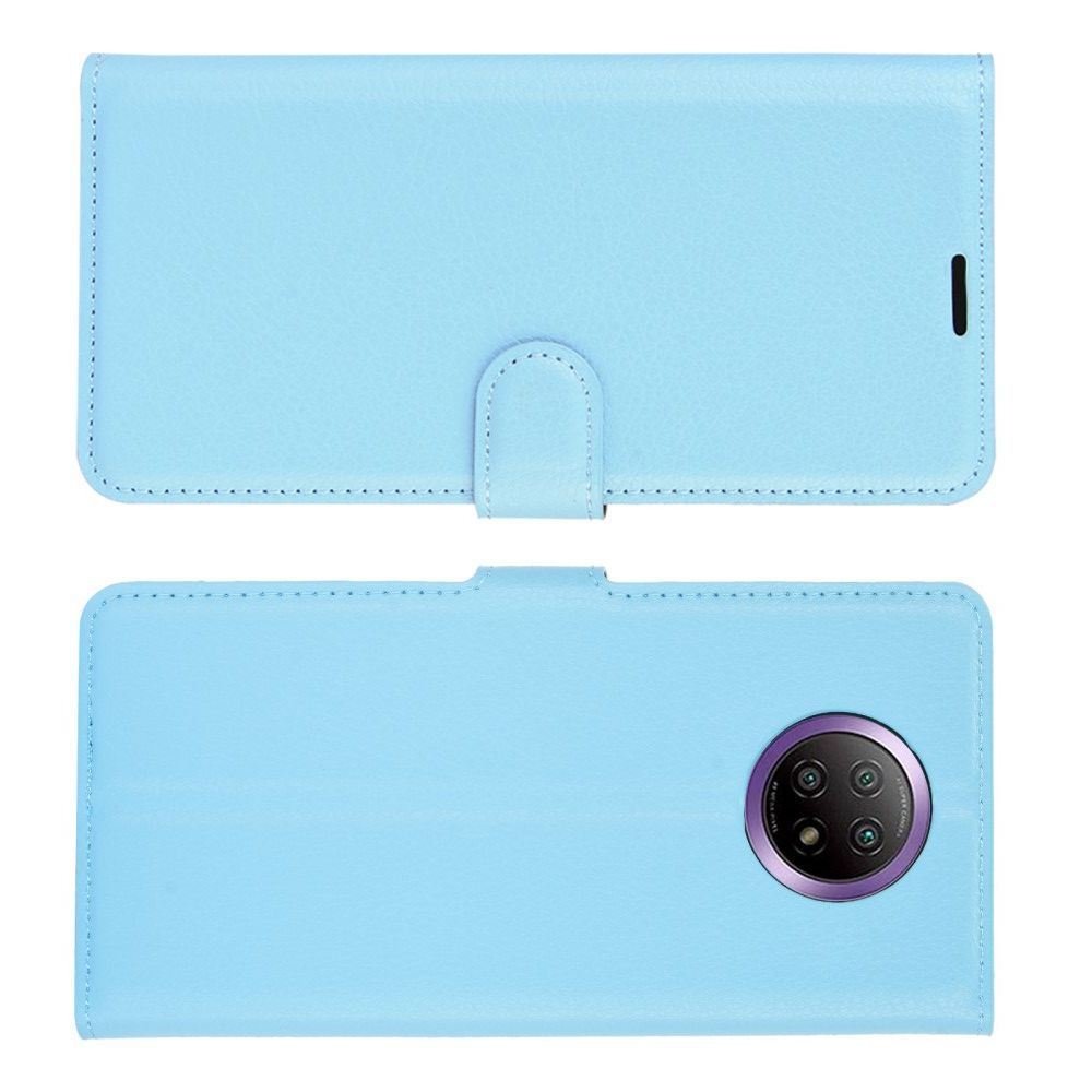 Вертикальный флип чехол книжка с откидыванием вниз для Xiaomi Redmi Note 9T - Синий