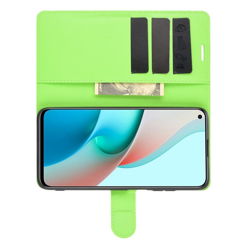 Вертикальный флип чехол книжка с откидыванием вниз для Xiaomi Redmi Note 9T - Зеленый