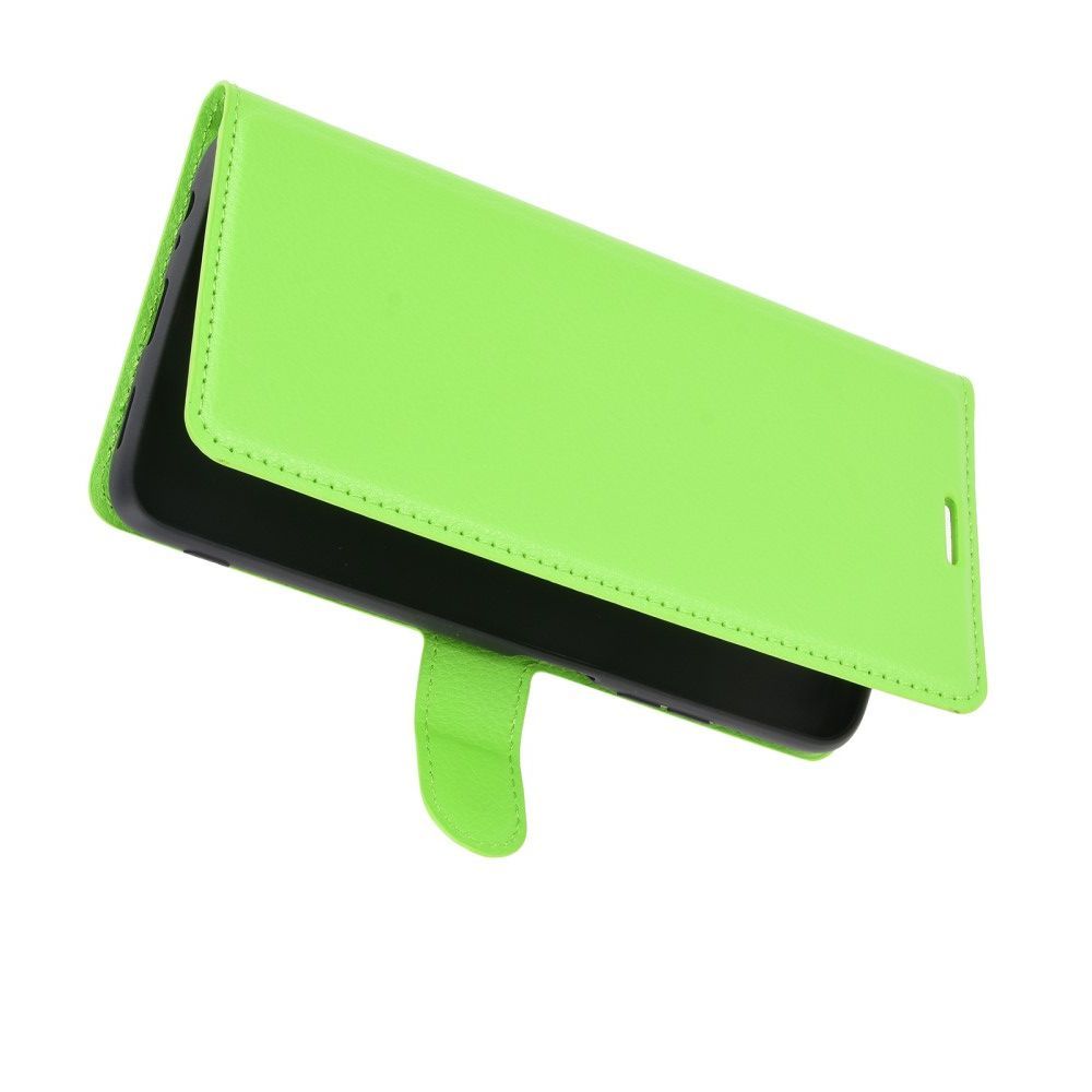 Вертикальный флип чехол книжка с откидыванием вниз для Xiaomi Redmi Note 9T - Зеленый