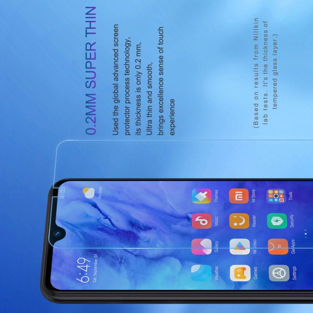 Закаленное Защитное Олеофобное NILLKIN H Прозрачное стекло на экран Xiaomi Redmi Note 8T